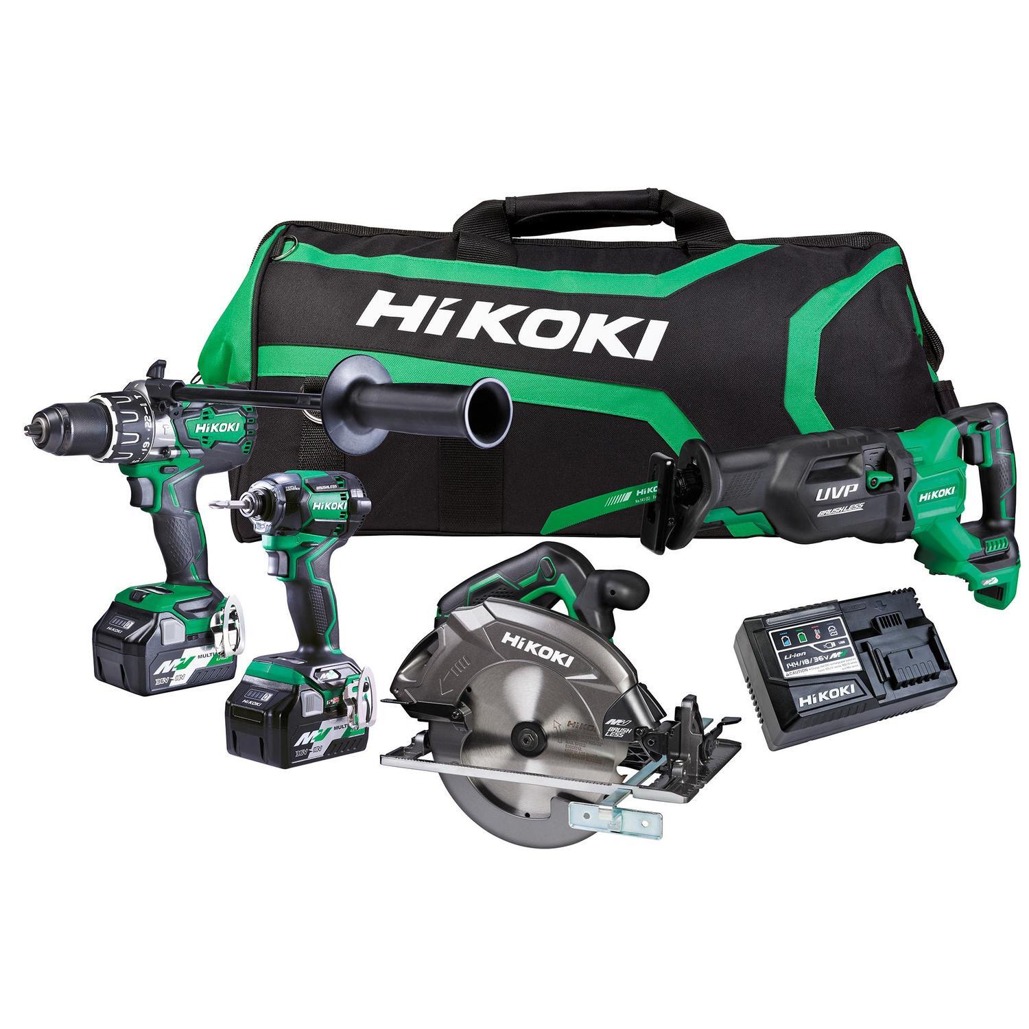 Cordless Brushless 4pc Power Tool Combo Kit