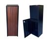 Parcel Pillar Letterbox Black with Kwila Woodgrain Panels