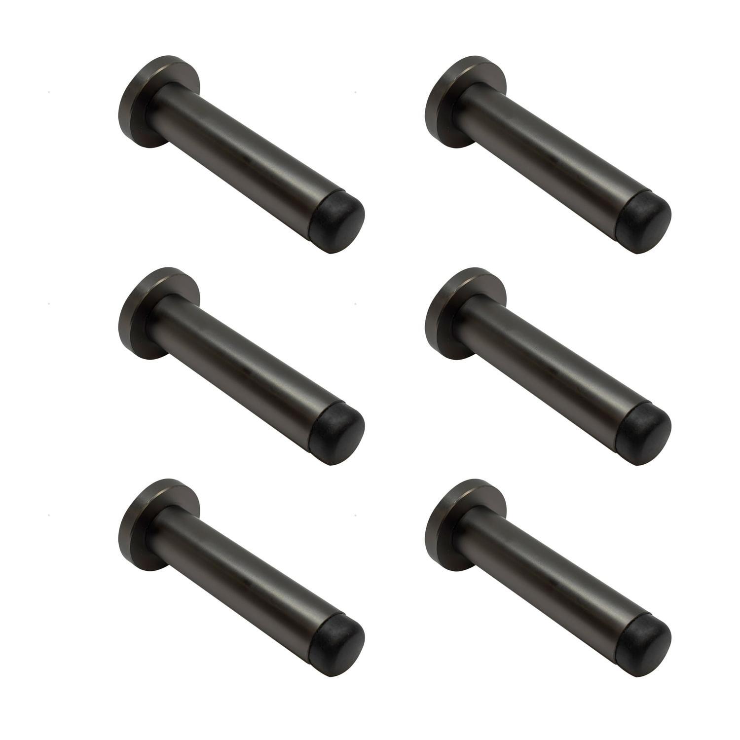 Round Wall Mounted Door Stop 85mm 6 Pack Graphite 6 Pack