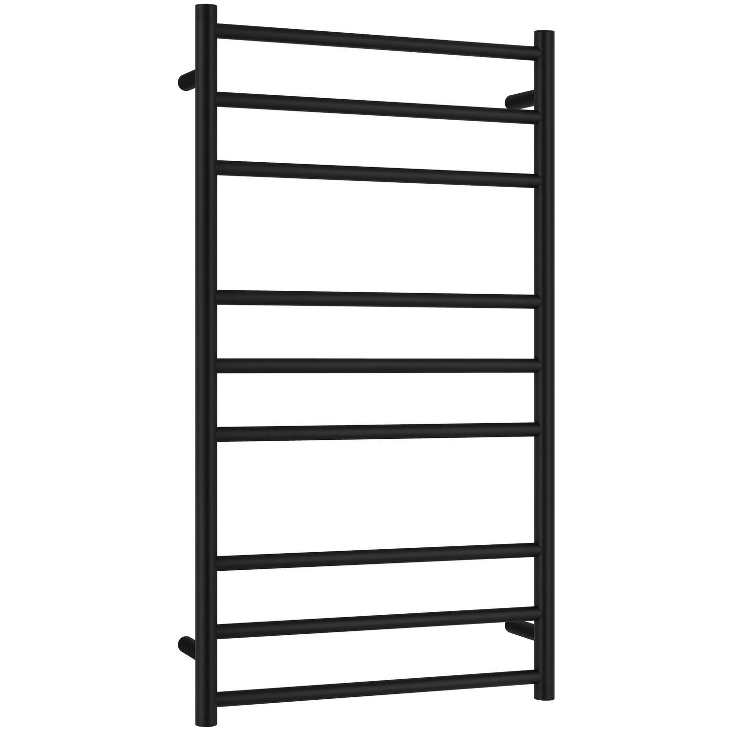 9 Bar Round Heated Towel Rail 130 Watt Black