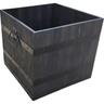 Square Acacia Wooden Barrel H:380mm, W: 450mm, D: 450mm Black