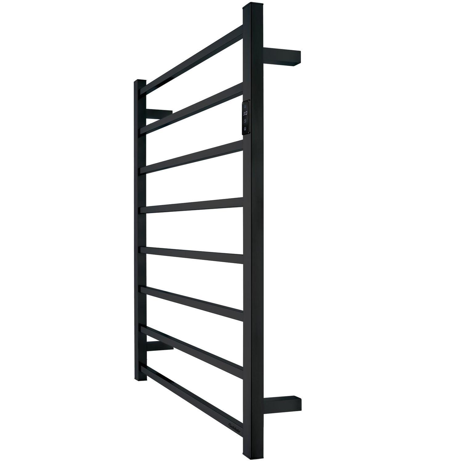 8 Bar Heated Towel Rail Black