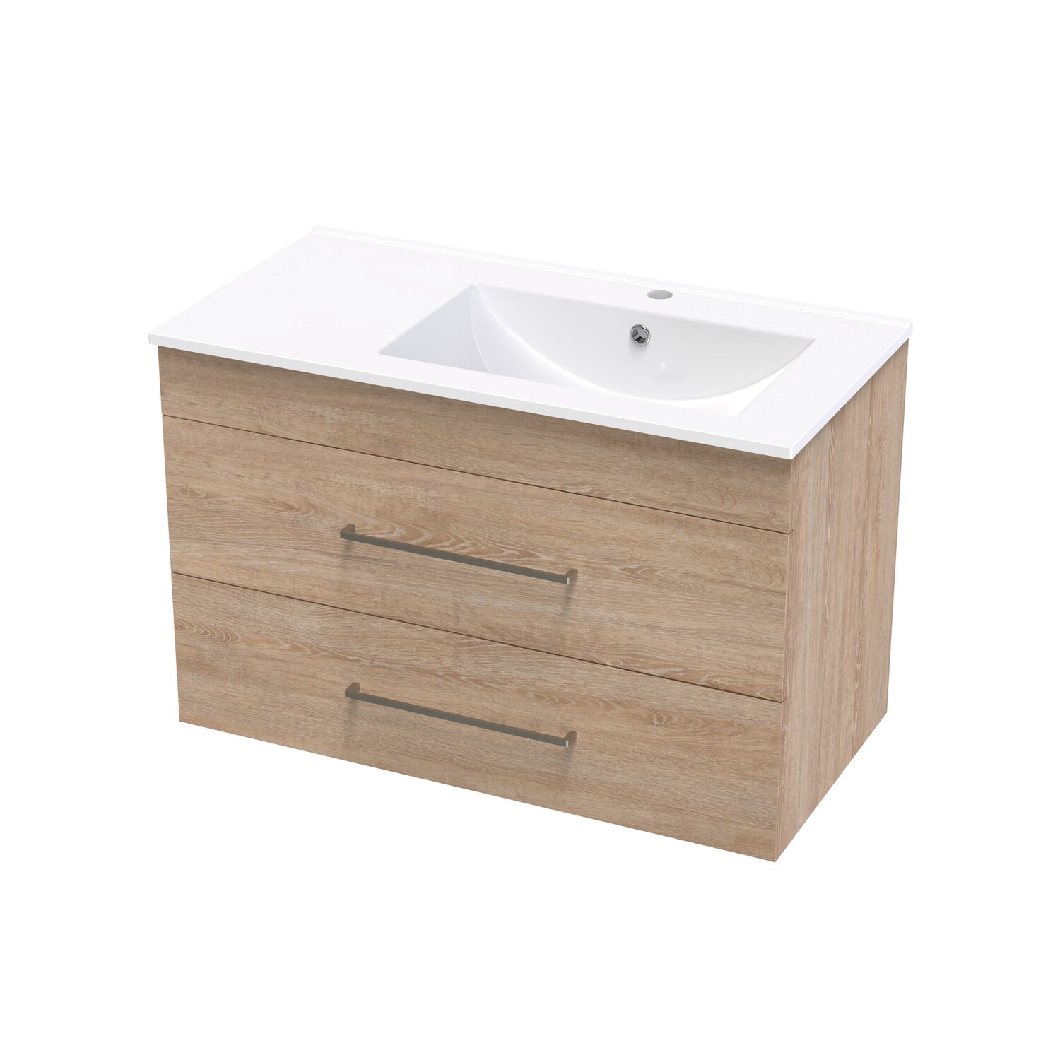 Cashmere Valley 900 Right Hand Bowl Double Drawer Wall Colour