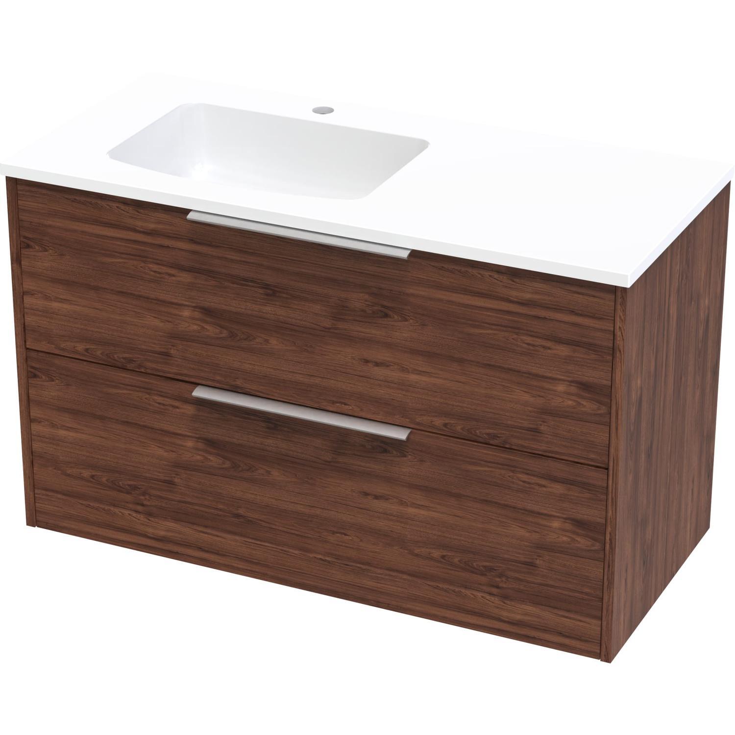 Nikau Grove 1000 Left Hand Bowl Double Drawer Wall Colour