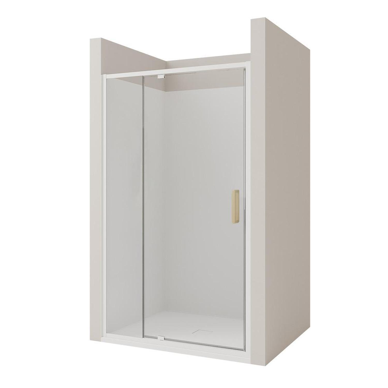 3 Sided Tiled Wall Shower 1200 x 1000mm Brushed Gold
