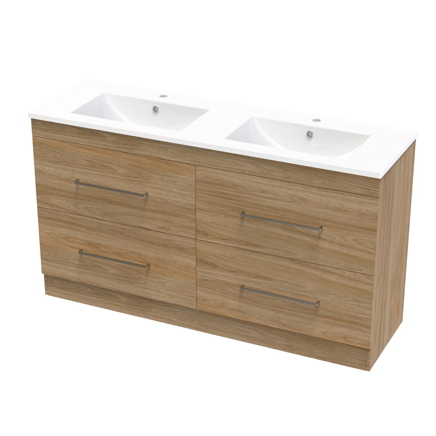Cashmere Double Drawer Double Bowl Floor Standing Vanity