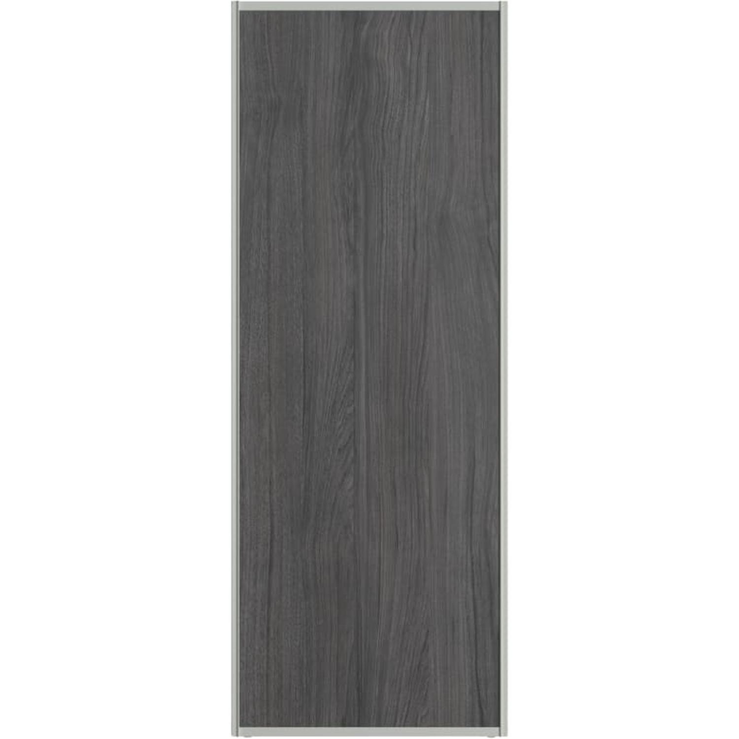Sliding Wardrobe Door (White Frame) H: 2000mm, W: 800mm Smoked Ash