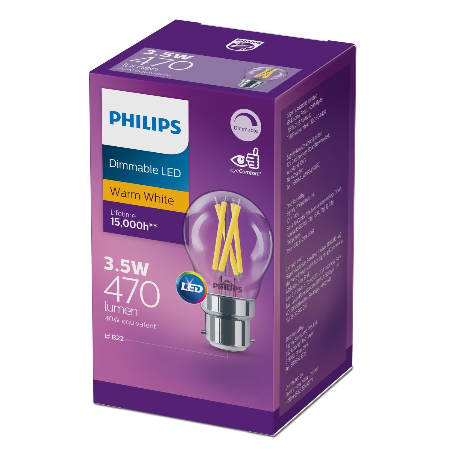 LED Lustre 3.5 Watt 470 Lumens Bayonet Cap Filament  Clear
