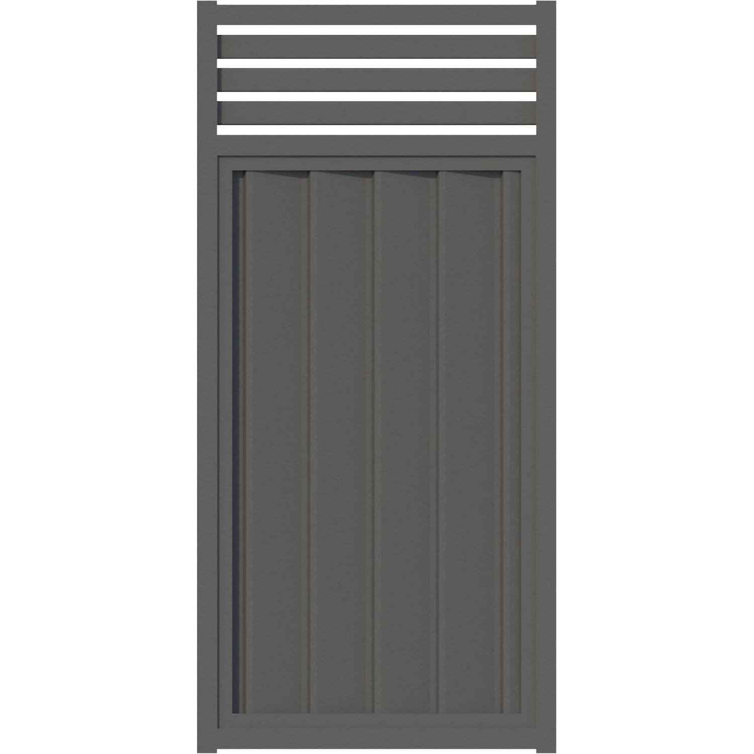 ColourWall Slat-Top Pedestrian Gate H: 1800mm x W: 870mm Slate Grey