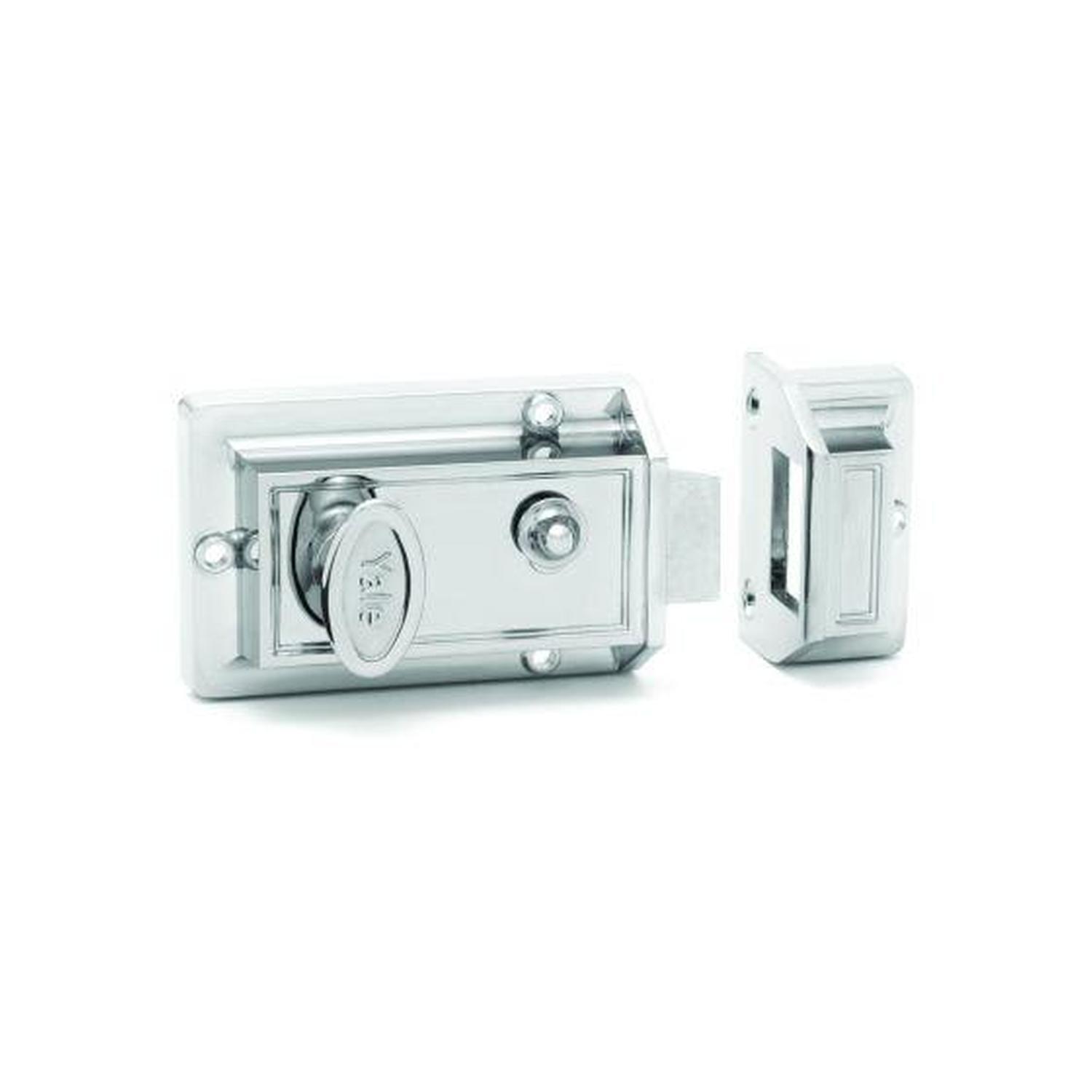 RIMLOCK NIGHTLATCH WITH SNIB - BRIGHT CHROME