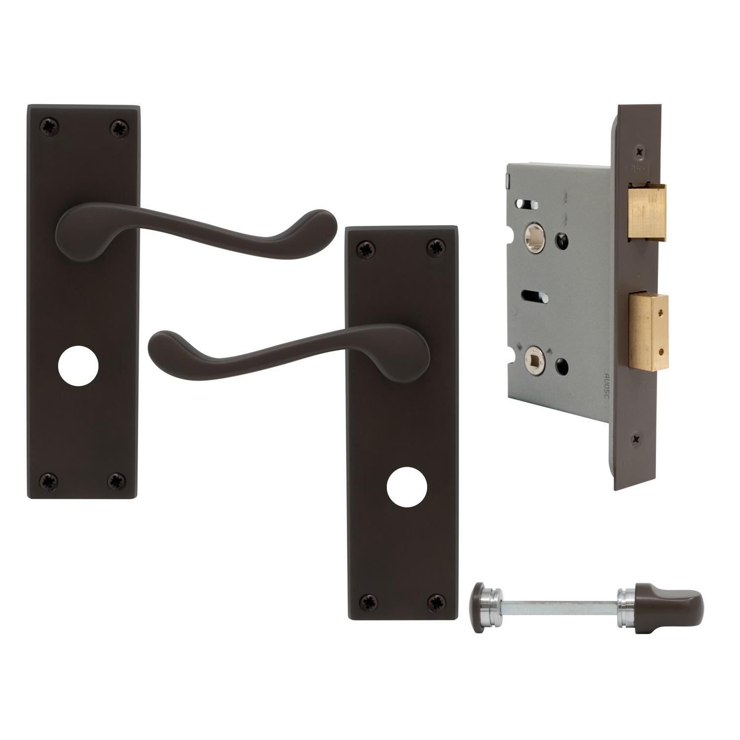 York Square Longplate Privacy Set Vintage Bronze