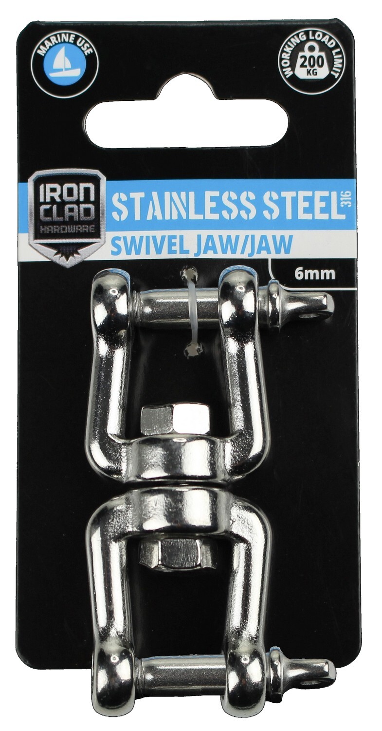Swivel Jaw/Jaw 6mm Stainless Steel 316