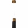 Lois Pendant D: 10cm, H: 24cm Black & Timber