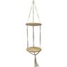Macramé Hanger with 2 Wooden Shelves