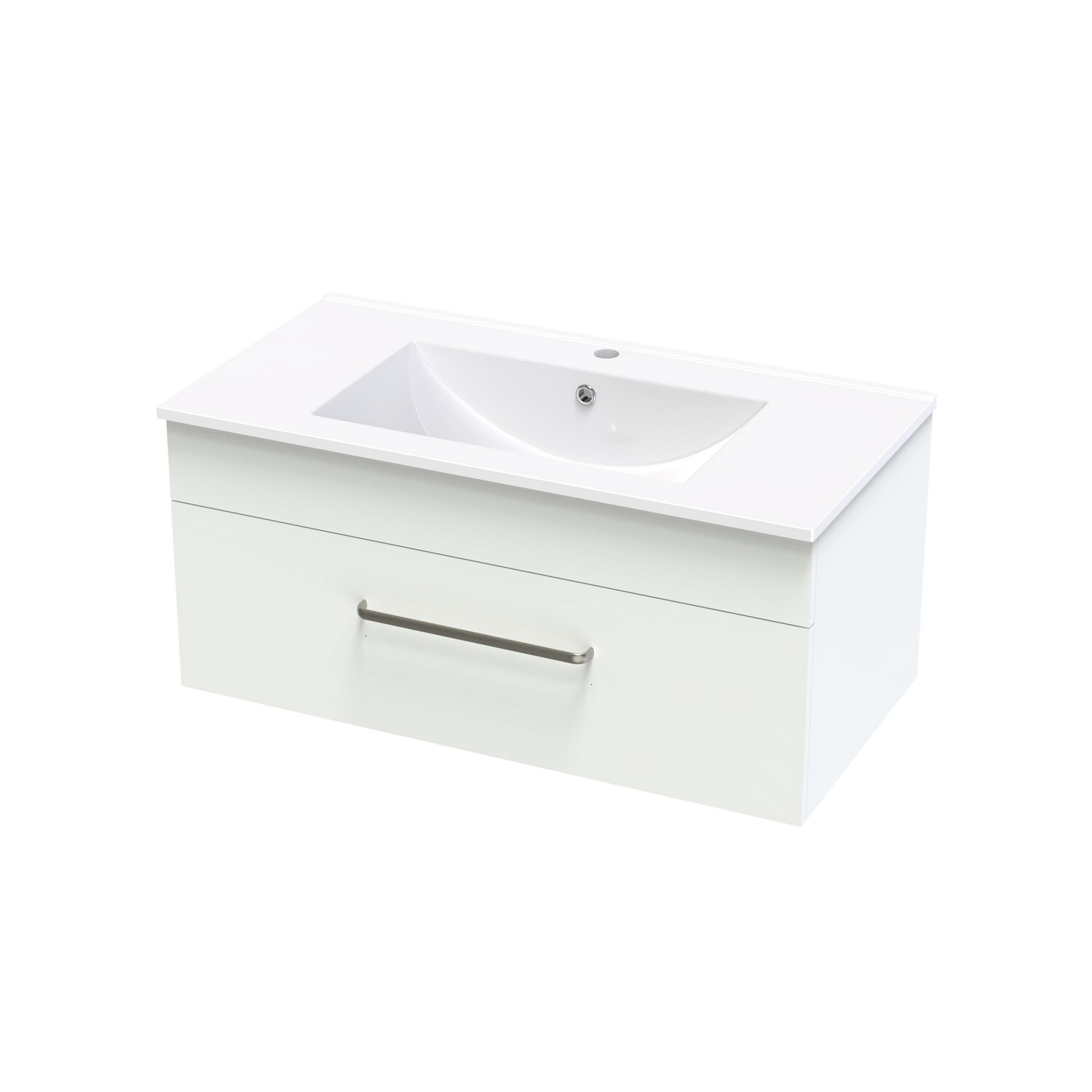 Pacific 900 Single Drawer White Melamine