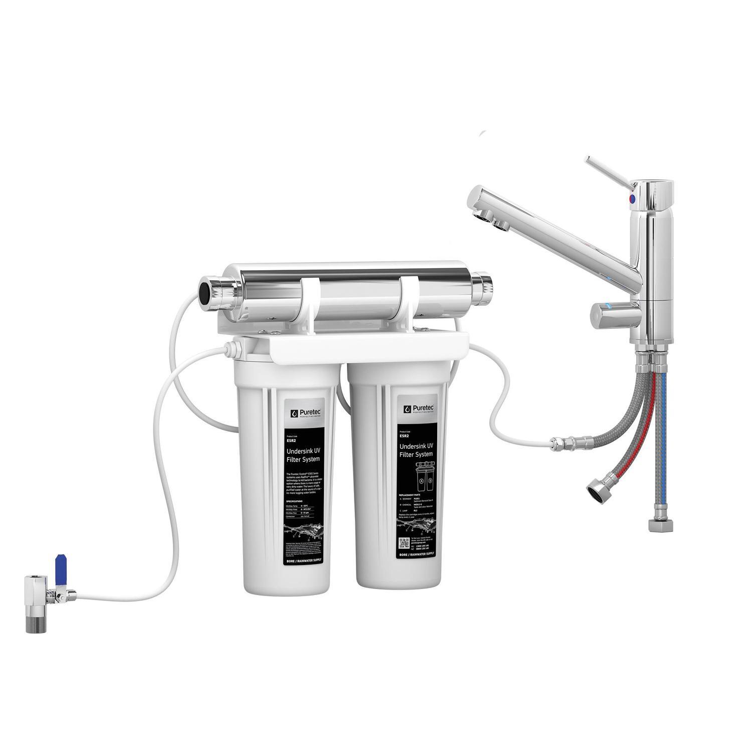 Dual T1 UV Water Filter Kit  Chrome