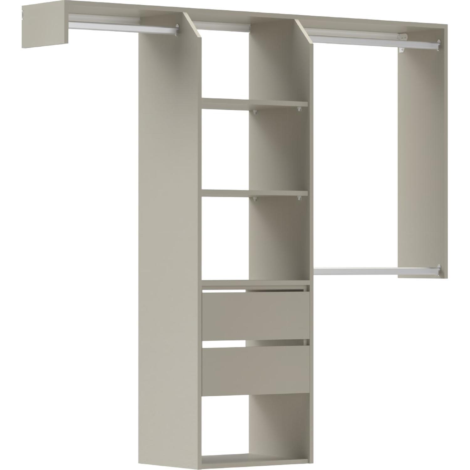 Customisable Wardrobe with Drawers (Medium) 1600-1800 mm Mist Grey