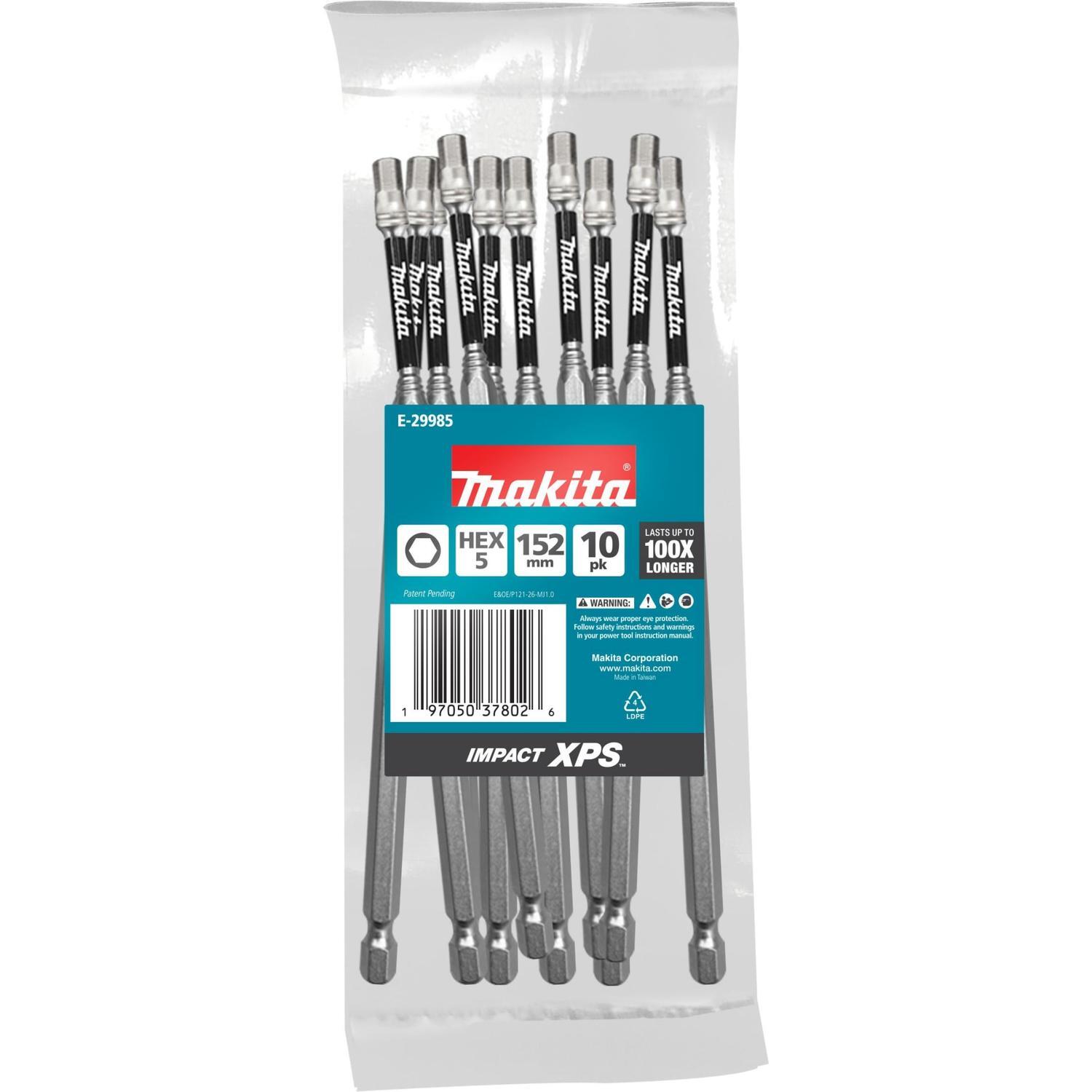 Impact Hex 5 Power Bit Set  150mm