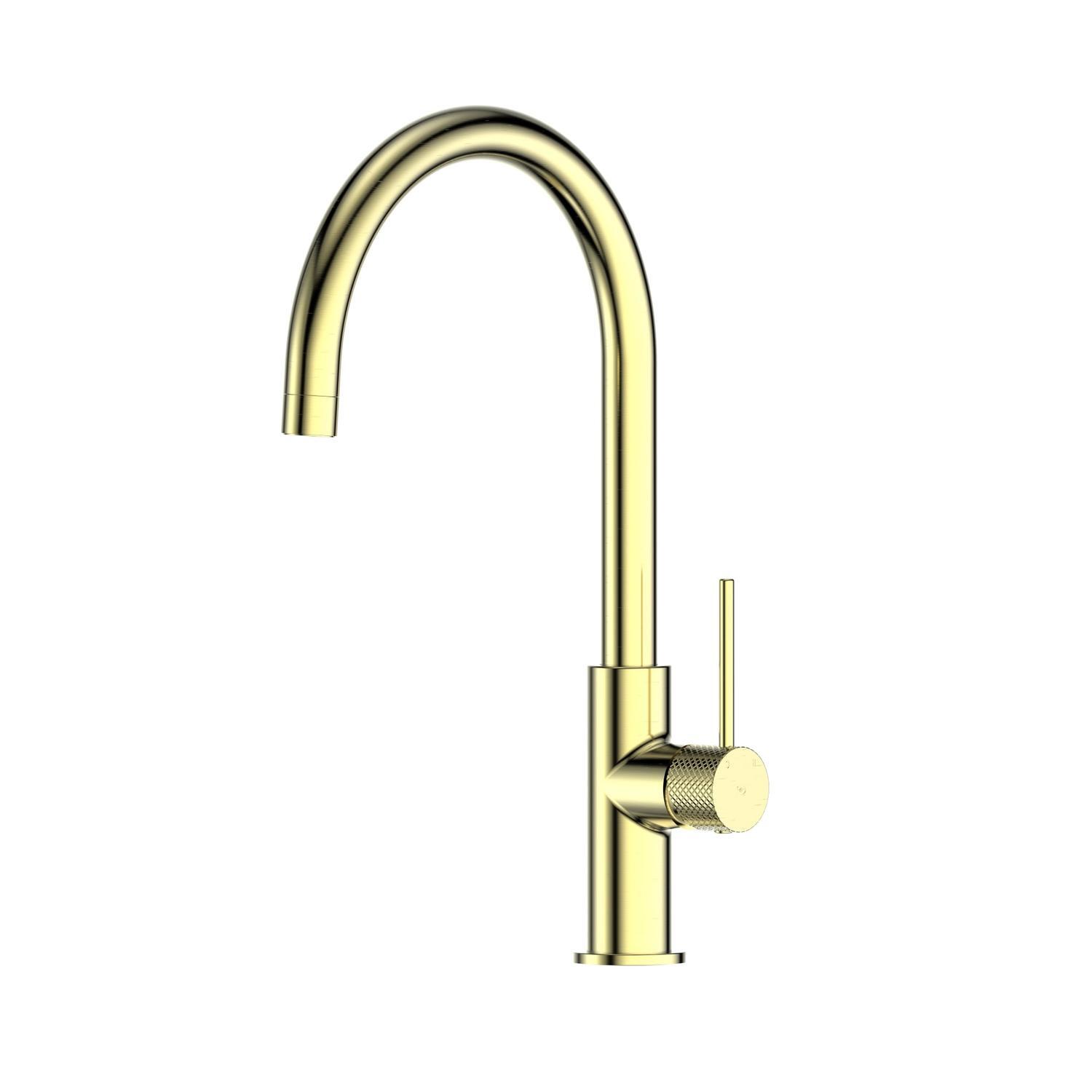 Gooseneck Sink Mixer  Brushed Brass