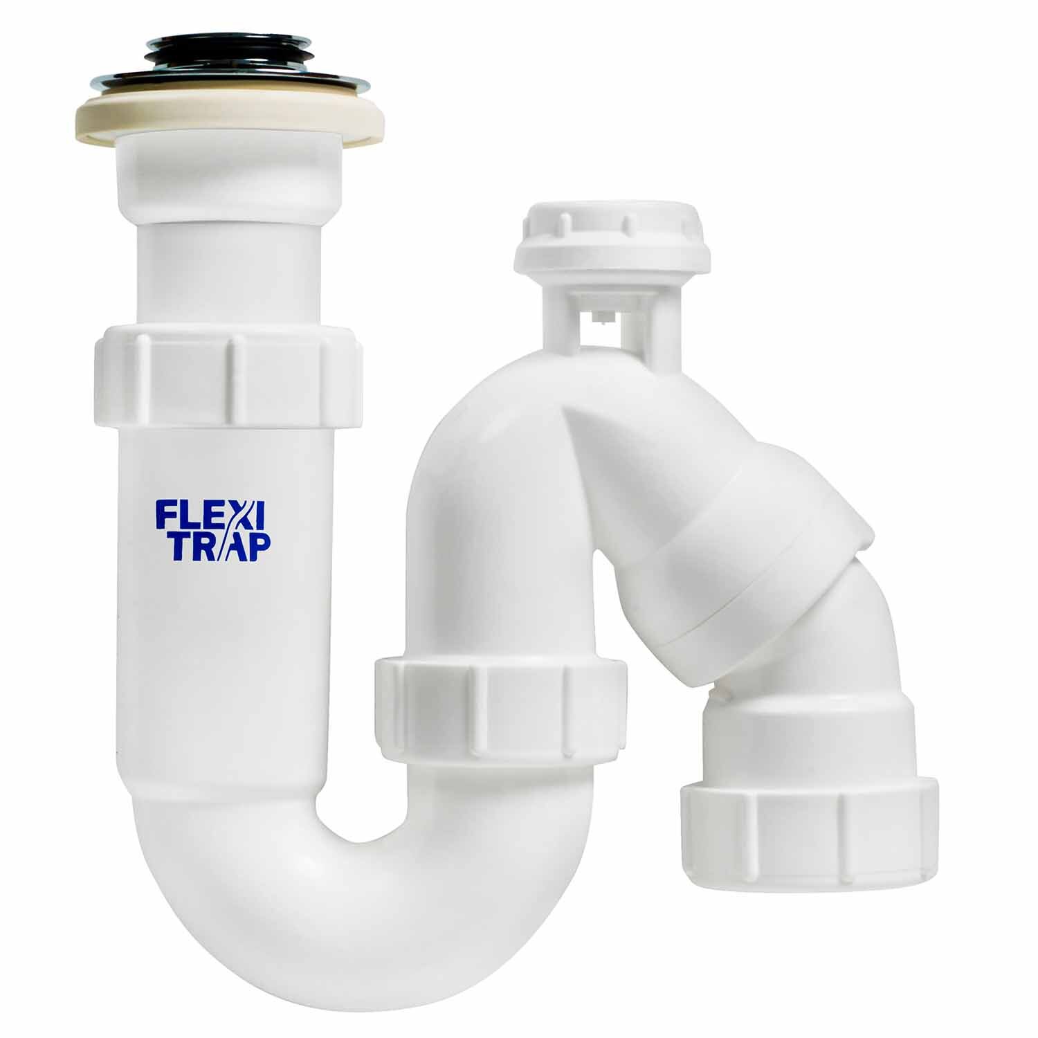 FlexiTrap 32mm/40mm Wastewater Trap, Vented with Pop-Up Plug