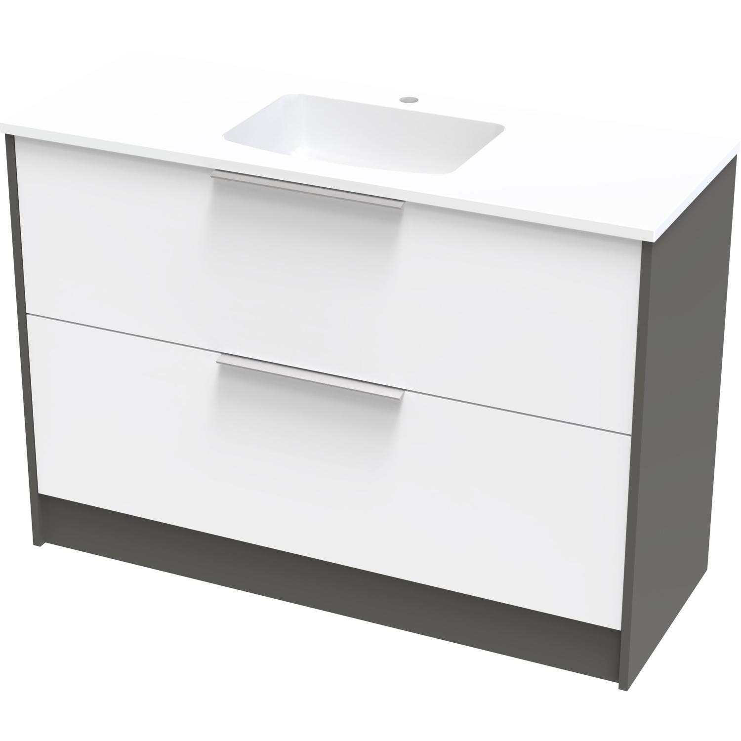 Nikau Grove 1200 Double Drawer Floor Ultra Gloss White/Colour