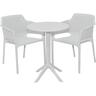 Vivid Outdoor Dining Setting 3 Piece Arm Chair White