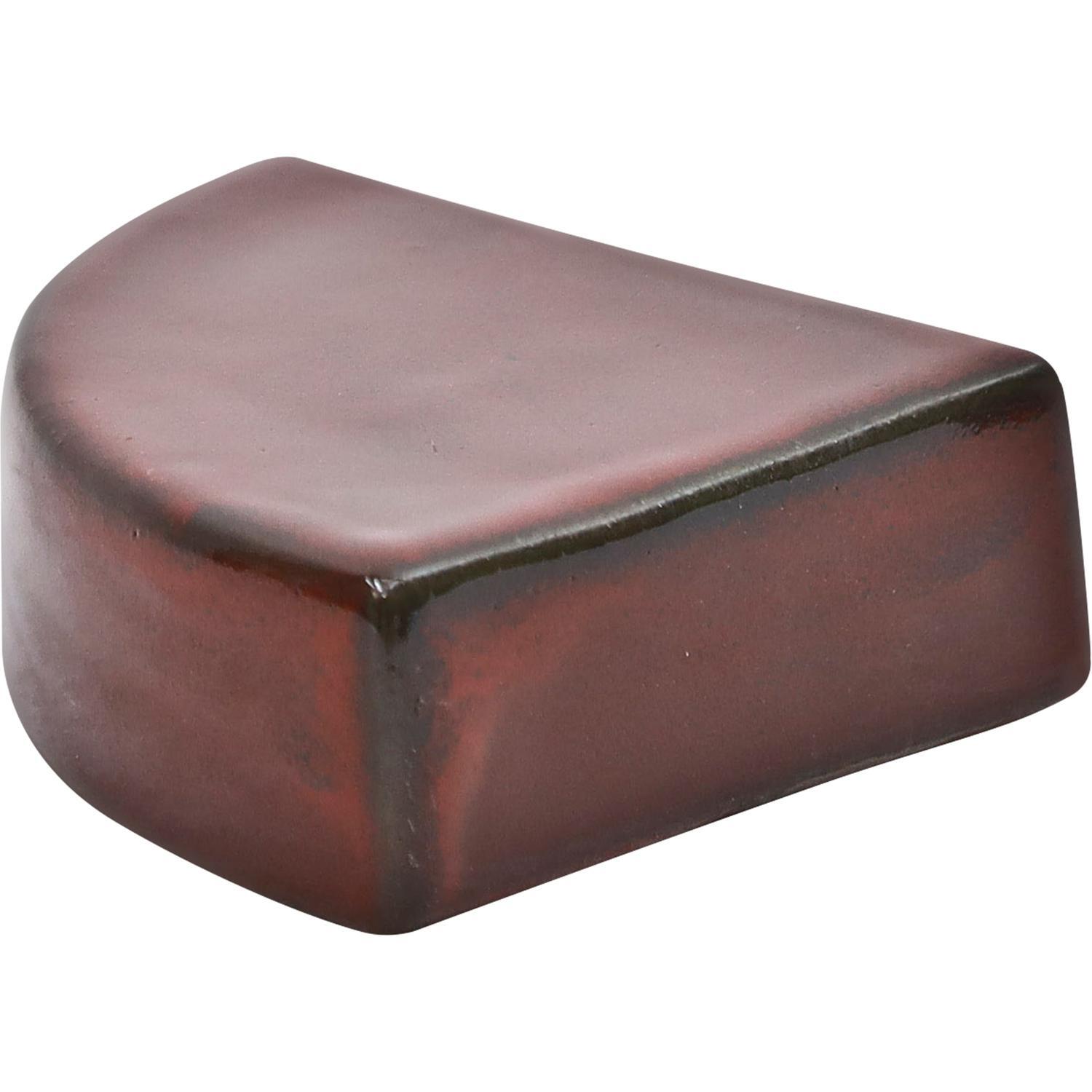 Glazed Round Pot Feet Firework Red