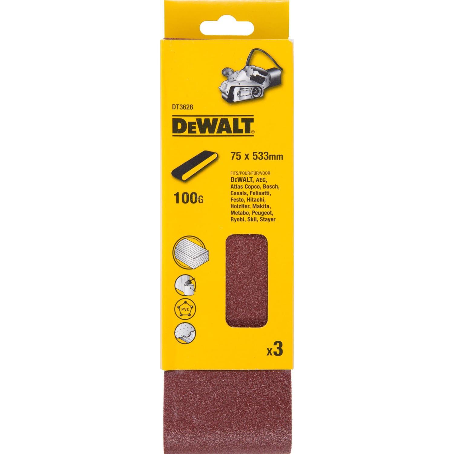 Sanding Belt 75 x 533mm 100G 3 Pack