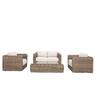 Catalonia Outdoor Wicker Lounge Setting 4 Piece with  Coffee Table