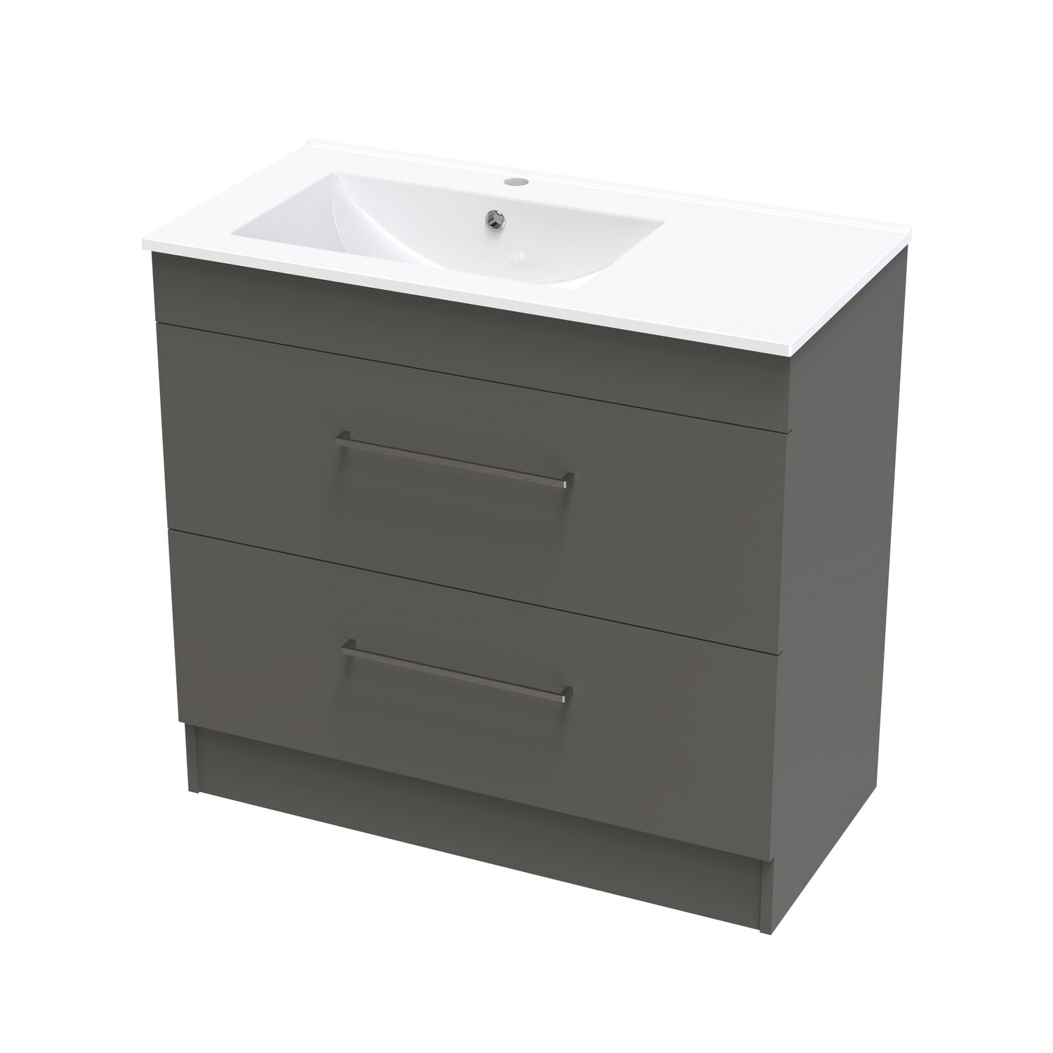 Cashmere Valley 900 Left Hand Bowl Double Drawer Floor Colour