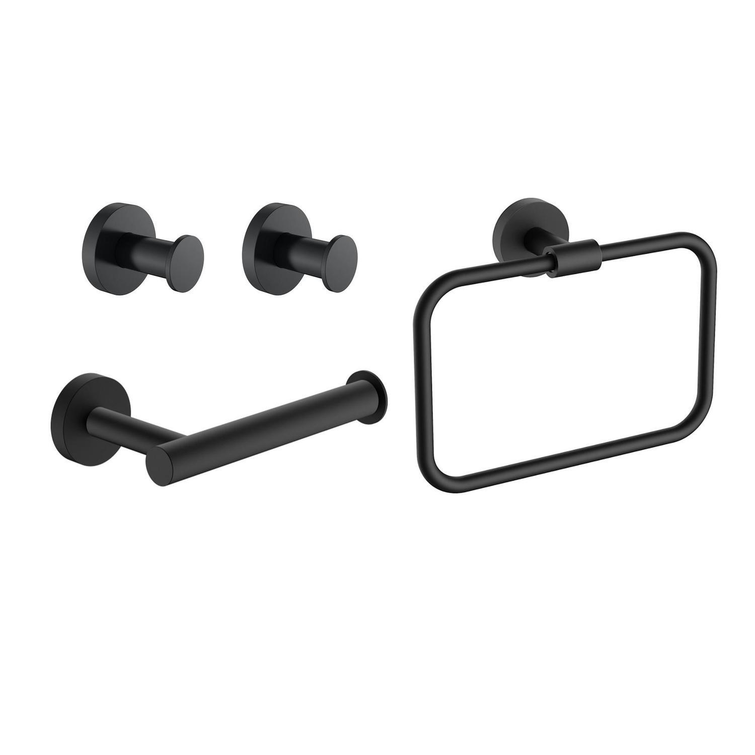 Spencer 4 Pack Bathroom Set  Black
