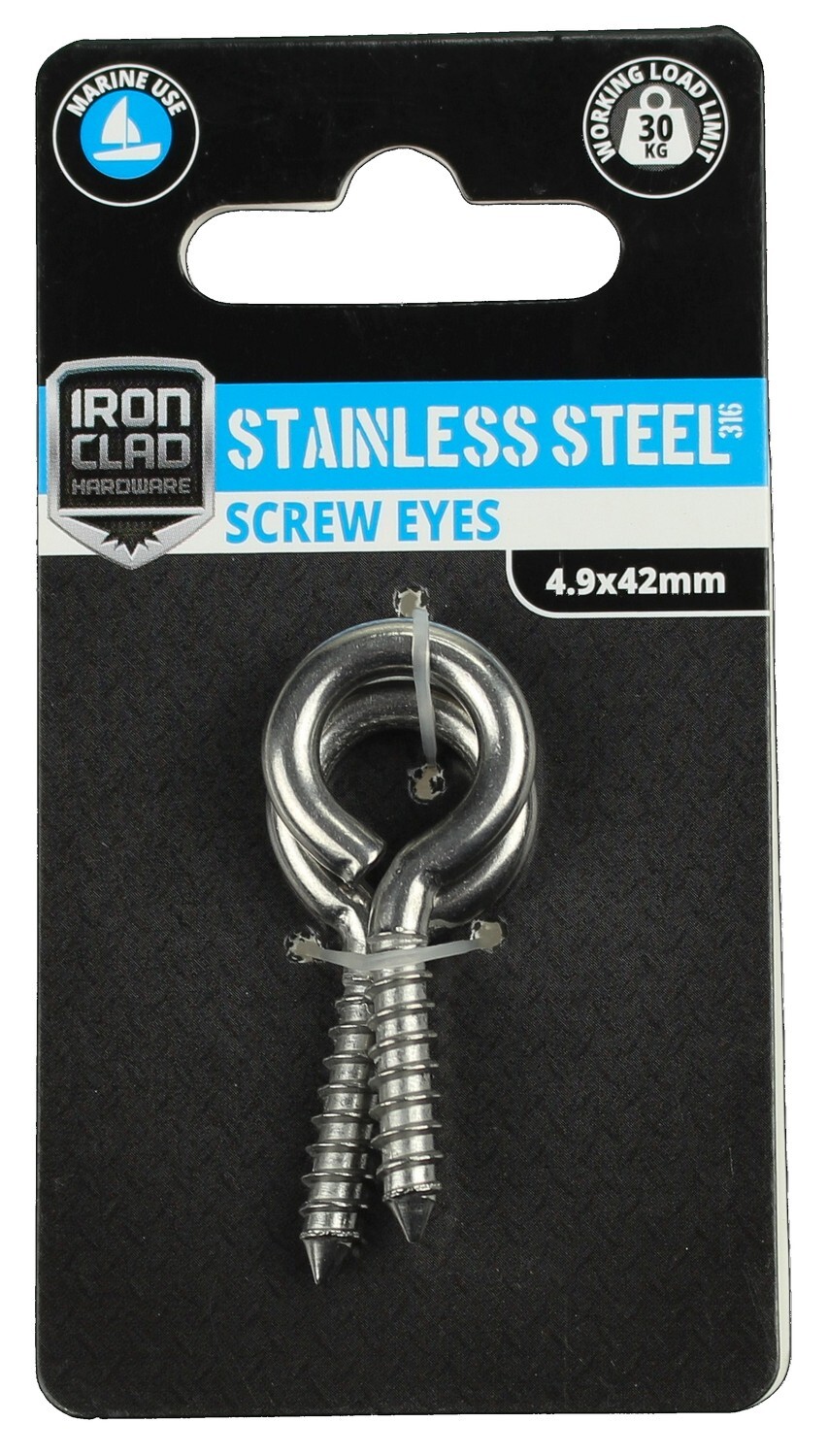 Screw Eyes 3.9x42mm Stainless Steel 316