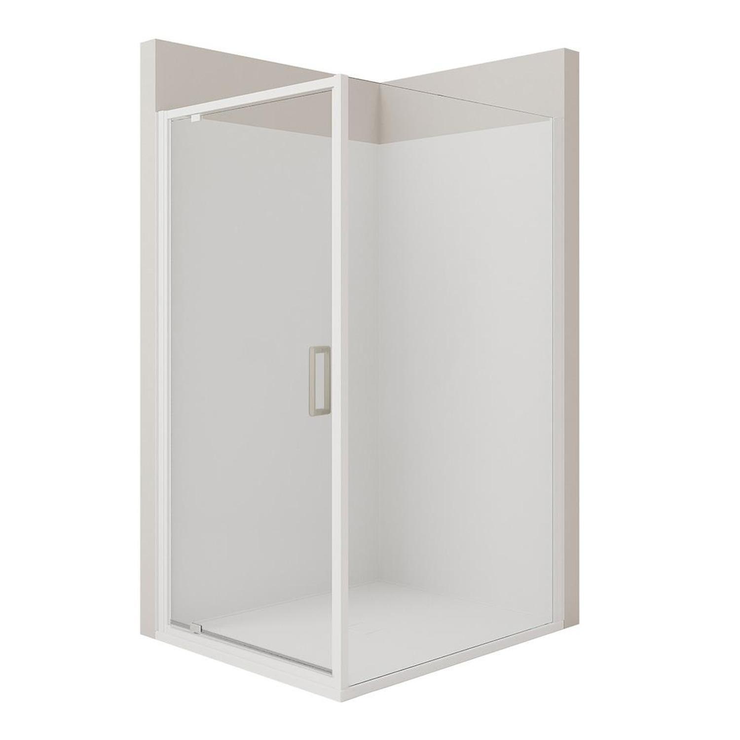T Screen Right Hand 2 Sided Flat Wall Shower 1200 x 900mm Brushed Nickel