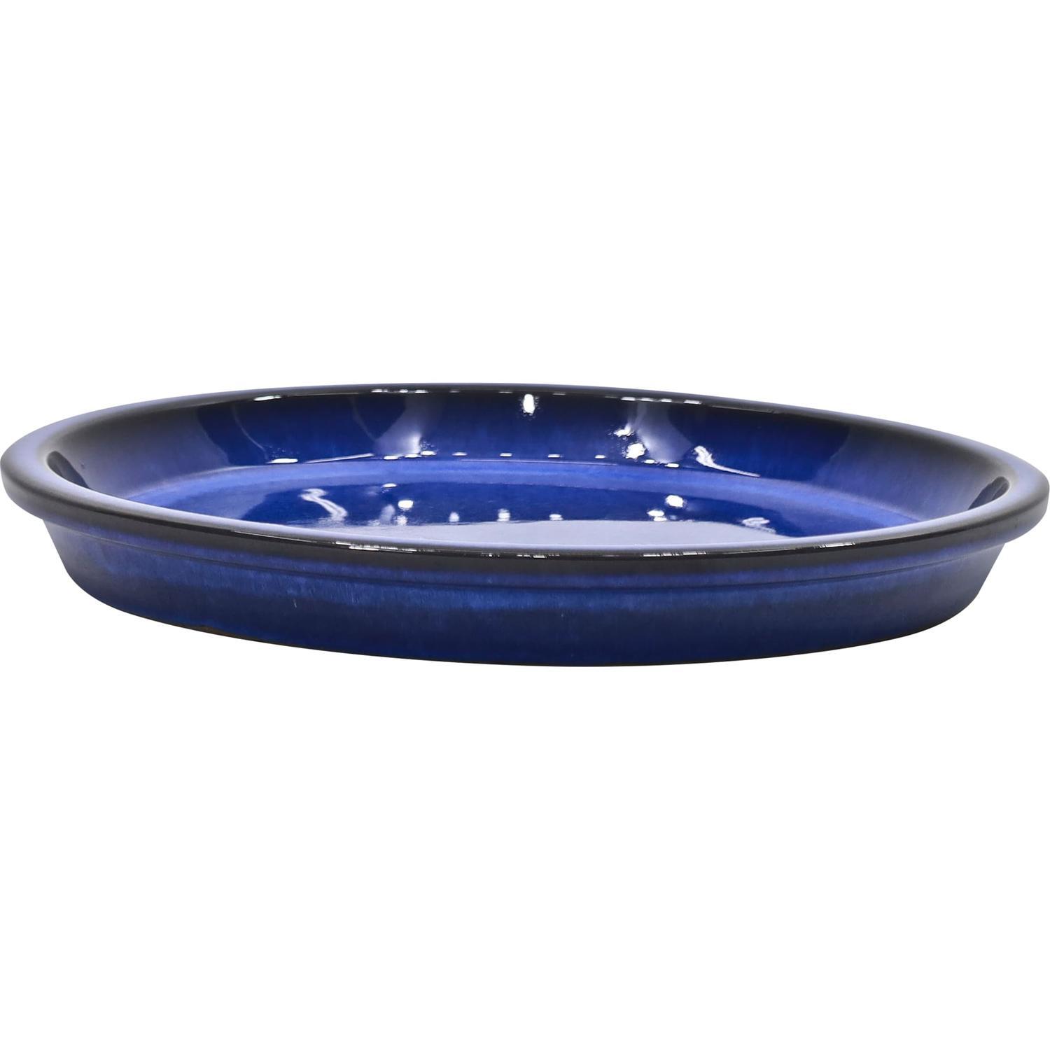 Glazed Round Saucer 26cm Royal Blue
