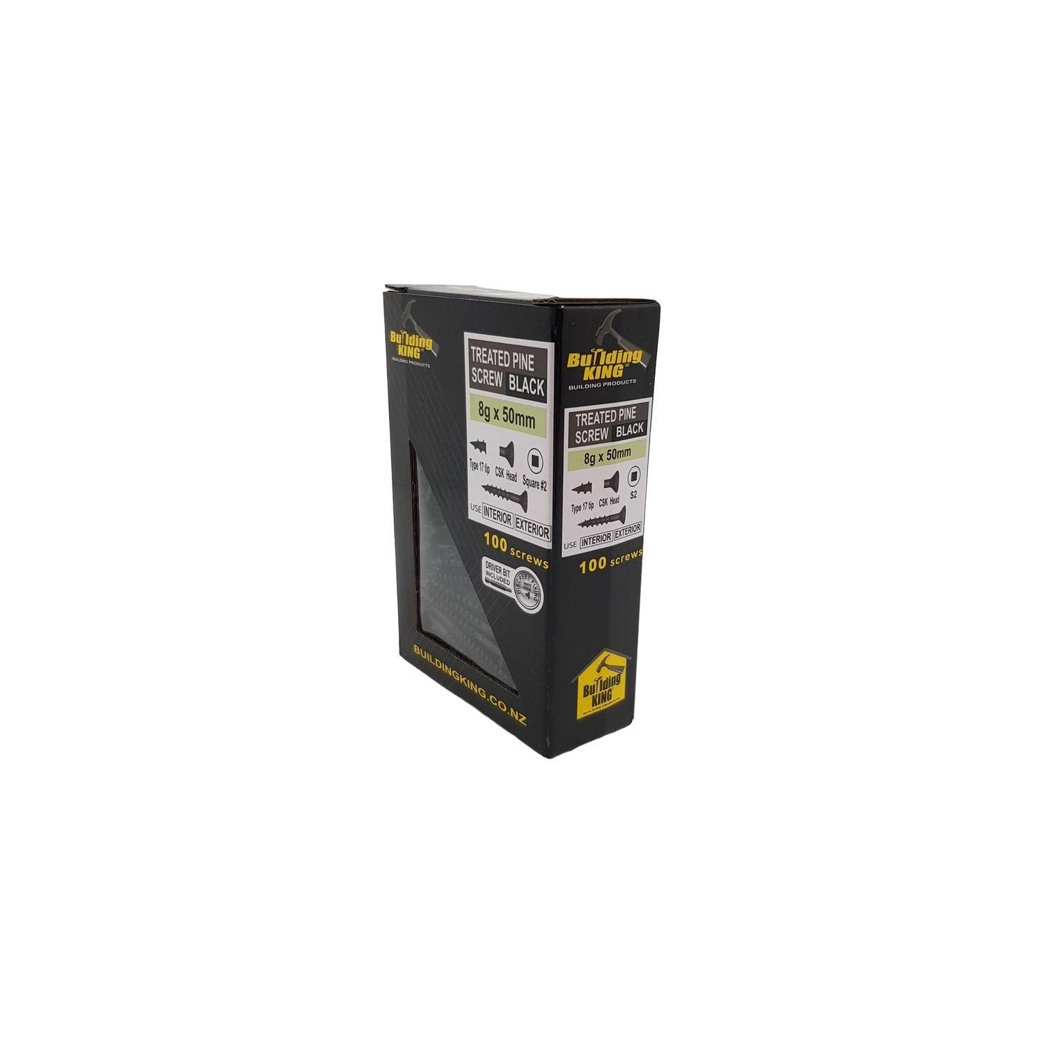 Treated Pine Screws 8g x 50 Ruspert Coated Black