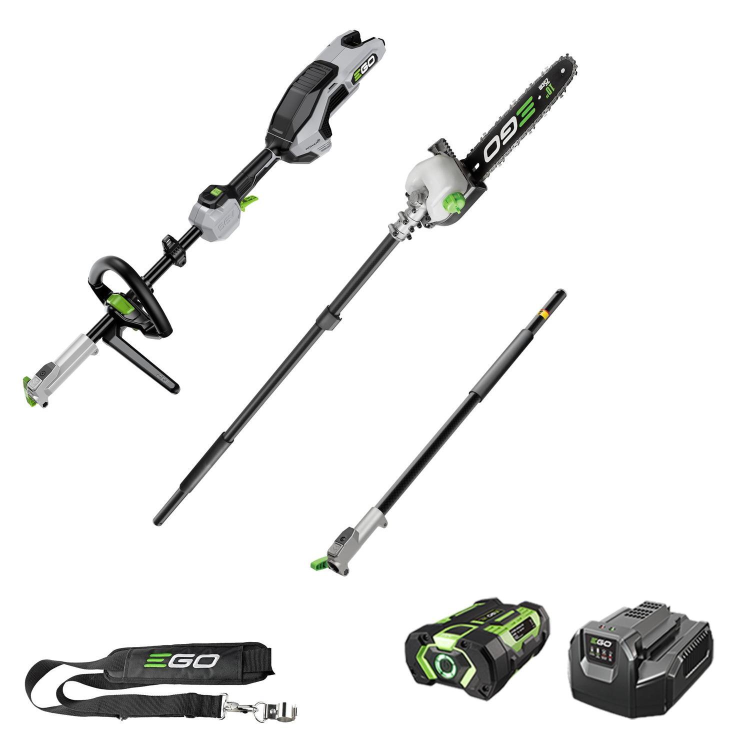 EGO POWER+ 56V Brushless Multi-Tool Power Head with Carbon Fibre Shaft 2pce Attachment Kit. Includes EP7501, PSA1020 Attachments, 2.5Ah Battery, Charger & Shoulder Strap (Compatible with STA1600 Line Trimmer Attachment)