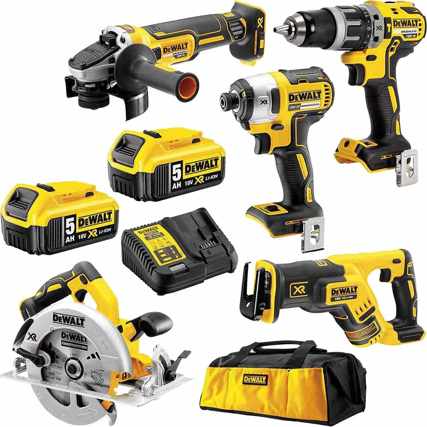 XR Cordless Brushless 5pc Power Tool Combo Kit