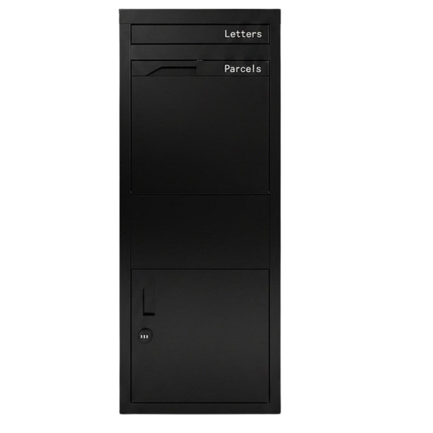 Parcel Pillar Letterbox Black
