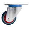 Rubber Swivel Castor 80mm Blue