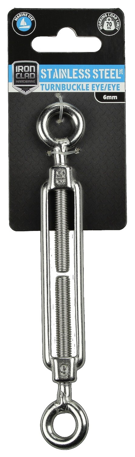 Turnbuckle Eye/Eye 6mm Stainless Steel 316