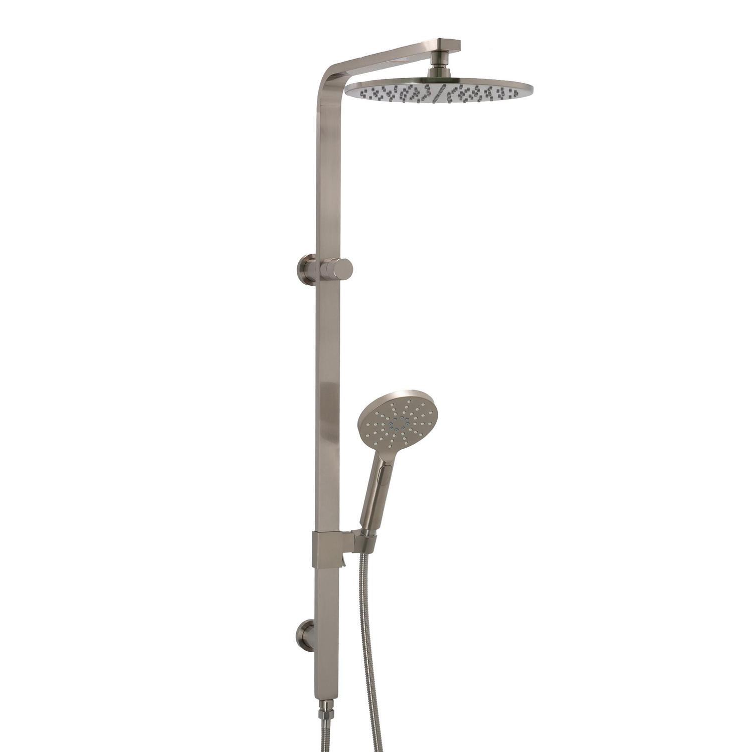 Twin Round Shower Rail  Brushed Nickel