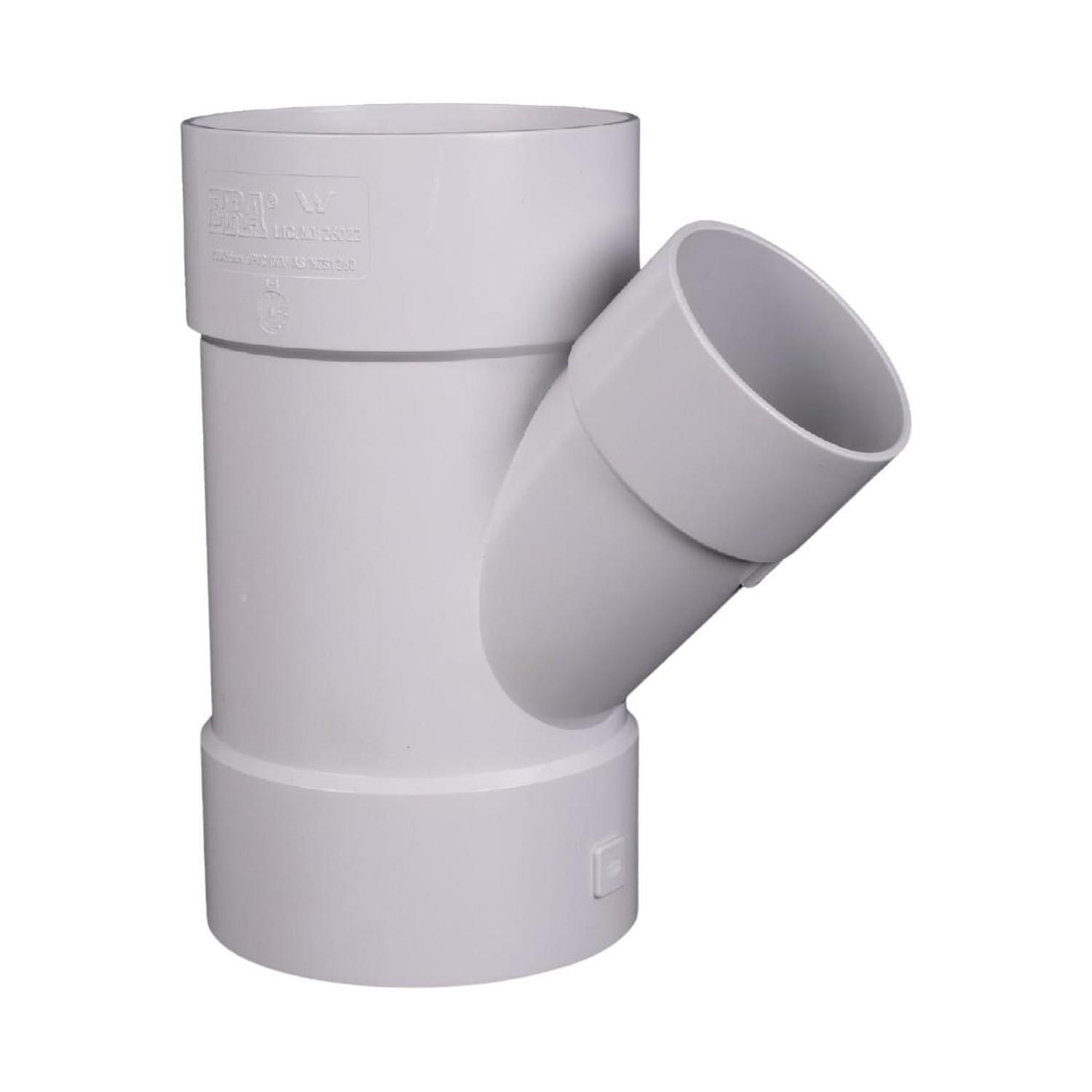 Junction Plain DWV Ff 45Deg 100 x 50mm Matte white