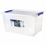 Storage Storage Bin & Lid 27 litre Clear/Blue Klips