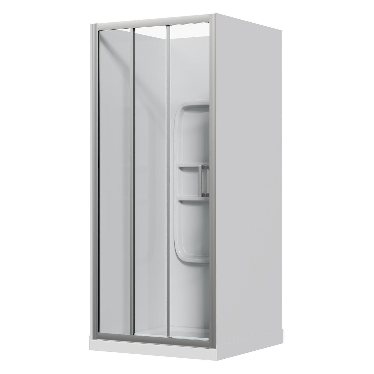Alcove Panel Stacker Side Mould Acrylic Shower 900 x 900 x 2015mm Chrome