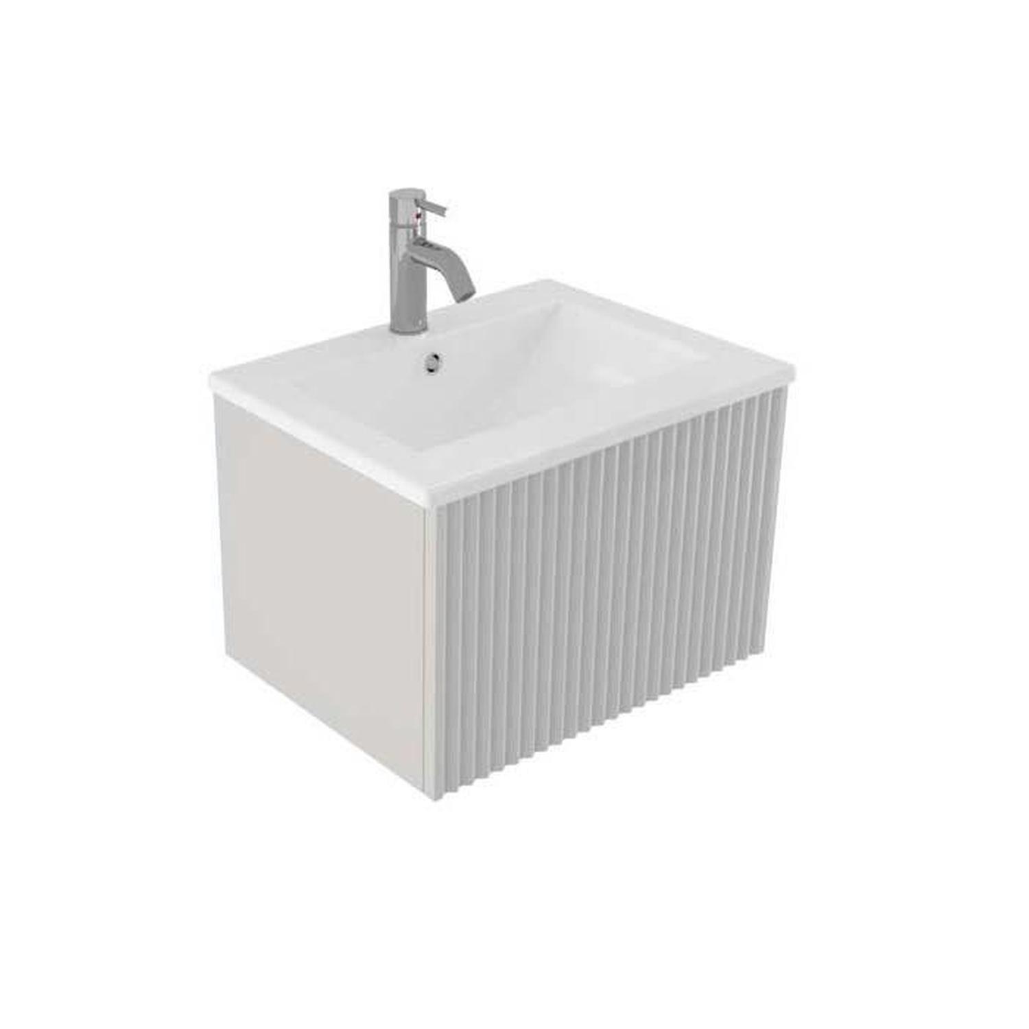 Wave Wall Hung Vanity 600mm Grigio