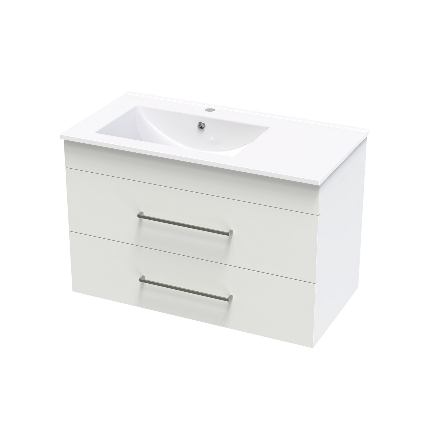 Cashmere Valley 900 Left Hand Bowl Double Drawer Wall Colour