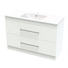 Cashmere Double Drawer Floor Standing Vanity H: 850mm, W: 1190mm, D: 445mm White Melamine