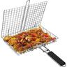 Braai Basket Stainless Grill Flipper W' Wooden Handle
