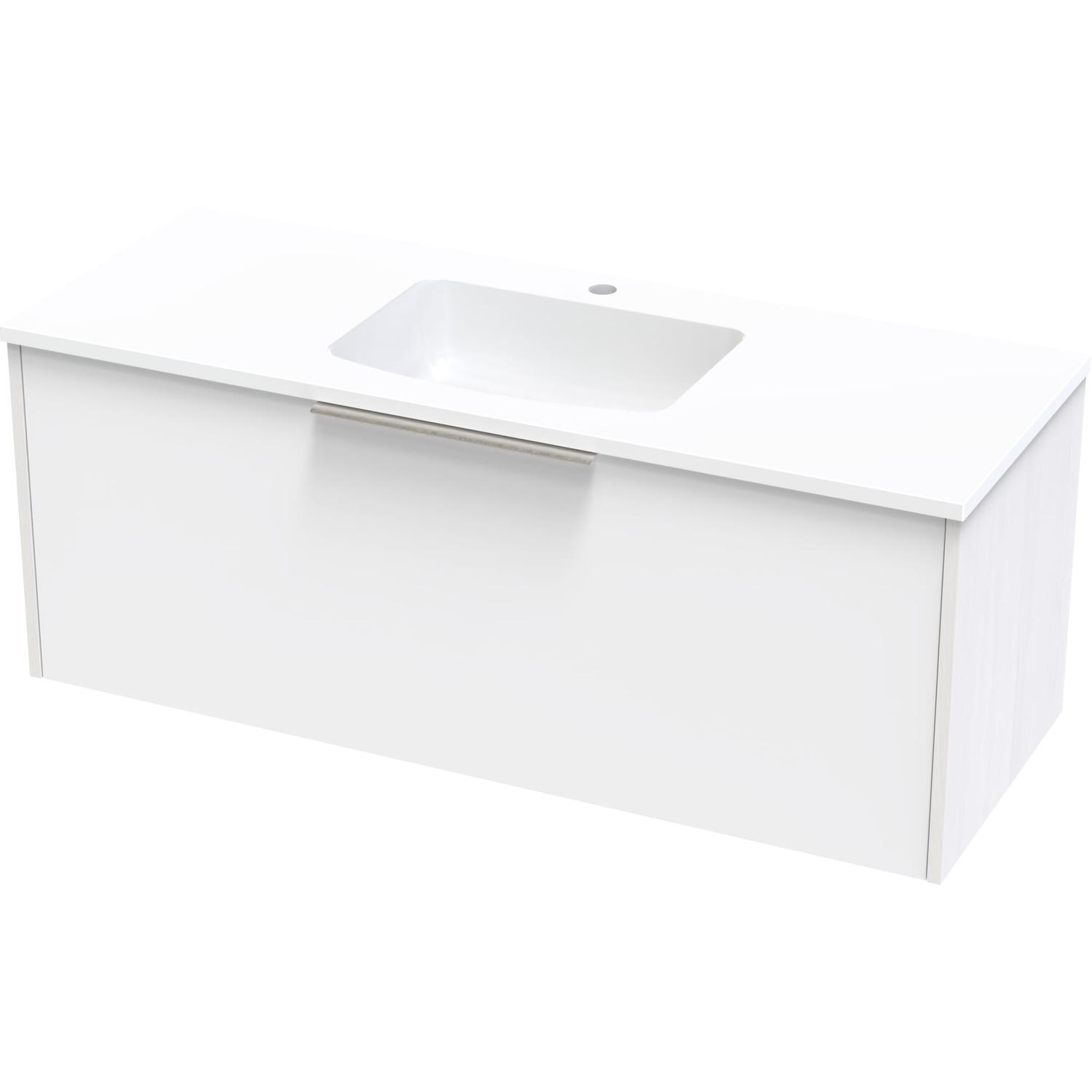 Nikau Grove 1200 Single Drawer Ultra Gloss White/Colour White