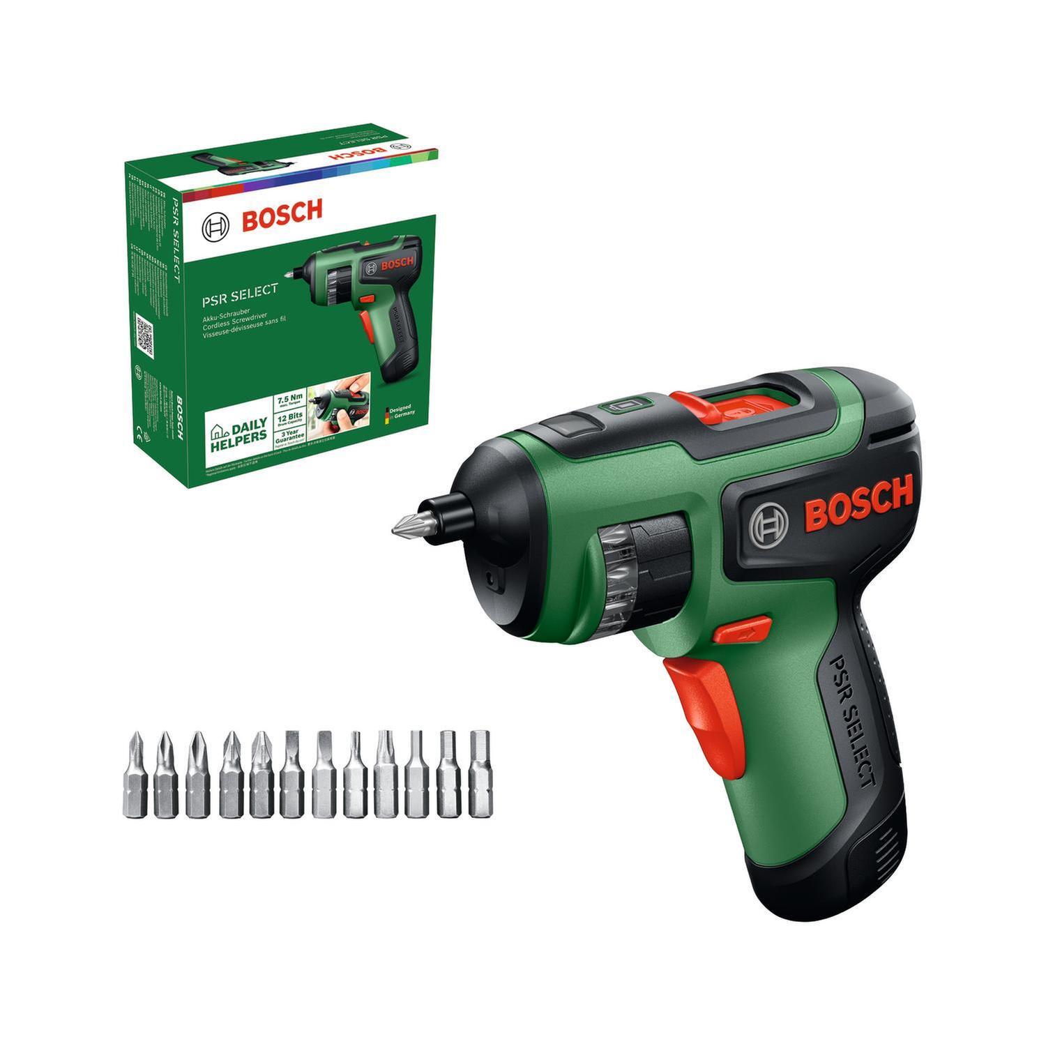 4.0V Cordless Screwdriver with 12 x Intergrated Screwdriver Bits (PSR Select)
